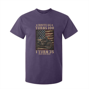 Route Highway 66 Turns 100 I Turn 35 T Shirt For Kid Vintage 1991 American Motorcycle Lover 35th Birthday Gift