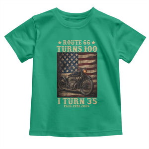 Route Highway 66 Turns 100 I Turn 35 Toddler T Shirt Vintage 1991 American Motorcycle Lover 35th Birthday Gift