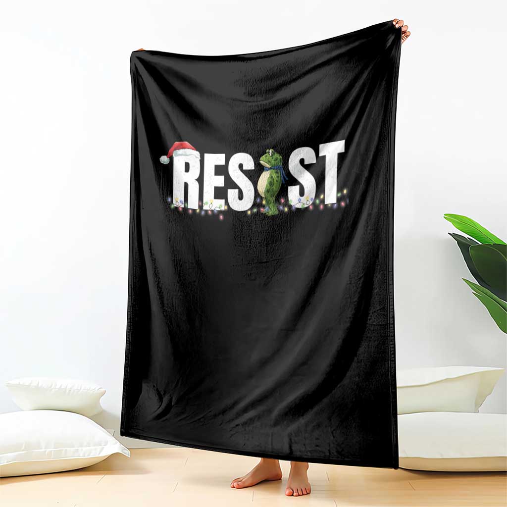 Resist Frog Christmas Throw Blanket Funny Portland Protest ICE Activist Meme 2025 TS14 Print Your Wear