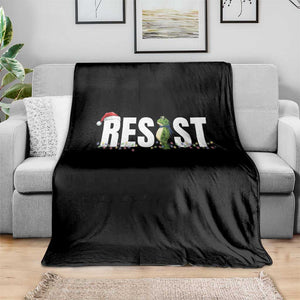 Resist Frog Christmas Throw Blanket Funny Portland Protest ICE Activist Meme 2025 - Print Your Wear