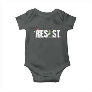 Resist Frog Christmas Baby Onesie Funny Portland Protest ICE Activist Meme 2025 TS14 Dark Heather Print Your Wear