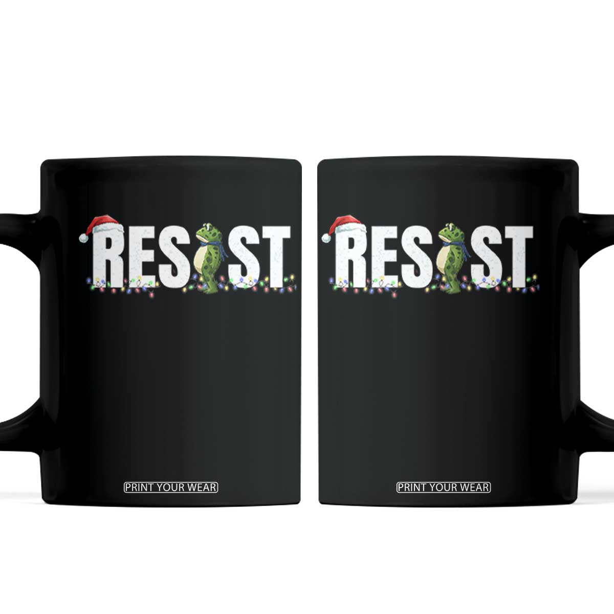 Resist Frog Christmas Coffee Mug Funny Portland Protest ICE Activist Meme 2025 TS14 Black Print Your Wear