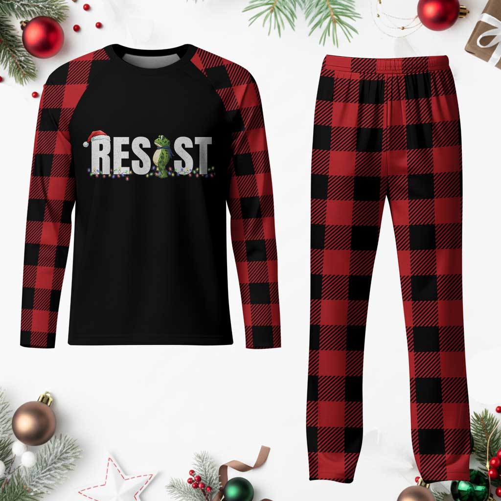 Resist Frog Christmas Plaid Pajama Set Funny Portland Protest ICE Activist Meme 2025 TS14 Buffalo Plaid Print Your Wear
