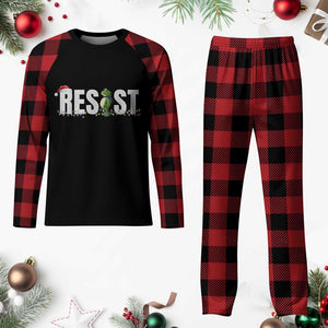 Resist Frog Christmas Plaid Pajama Set Funny Portland Protest ICE Activist Meme 2025 TS14 Buffalo Plaid Print Your Wear