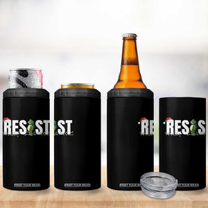 Resist Frog Christmas 4 in 1 Can Cooler Tumbler Funny Portland Protest ICE Activist Meme 2025 - Print Your Wear