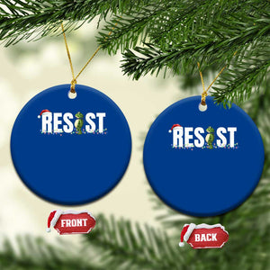 Resist Frog Xmas Ceramic Ornament Funny Portland Protest ICE Activist Meme 2025 - Print Your Wear