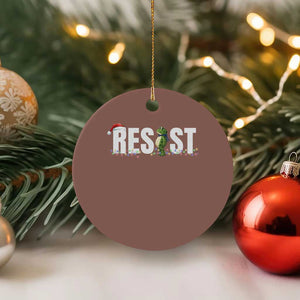 Resist Frog Xmas Ceramic Ornament Funny Portland Protest ICE Activist Meme 2025 - Print Your Wear
