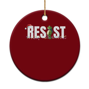 Resist Frog Xmas Ceramic Ornament Funny Portland Protest ICE Activist Meme 2025 - Print Your Wear