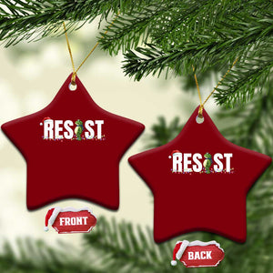 Resist Frog Xmas Ceramic Ornament Funny Portland Protest ICE Activist Meme 2025 - Print Your Wear