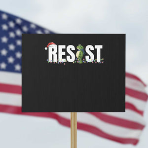 Resist Frog Christmas Protest Sign Funny Portland Protest ICE Activist Meme 2025 TS14 Horizontal 18" × 24" Black Print Your Wear