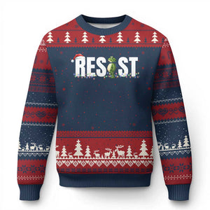 Resist Frog Xmas Ugly Christmas Sweater Funny Portland Protest ICE Activist Meme 2025 - Print Your Wear