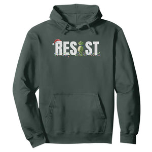 Resist Frog Christmas Hoodie Funny Portland Protest ICE Activist Meme 2025 TS14 Dark Forest Green Print Your Wear