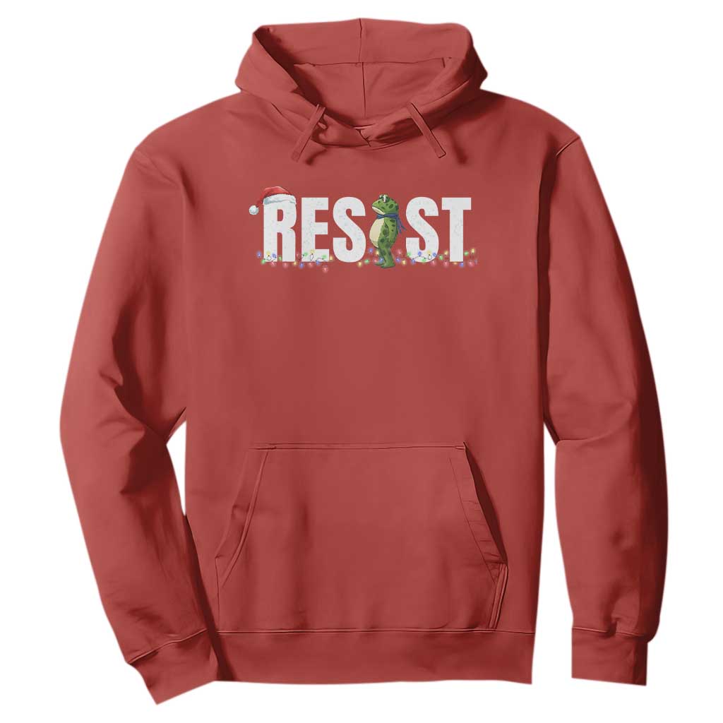 Resist Frog Christmas Hoodie Funny Portland Protest ICE Activist Meme 2025 TS14 Red Print Your Wear