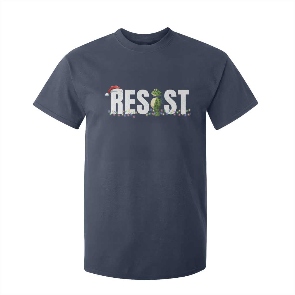Resist Frog Christmas T Shirt For Kid Funny Portland Protest ICE Activist Meme 2025 TS14 Navy Print Your Wear