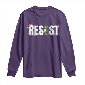 Resist Frog Christmas Long Sleeve Shirt Funny Portland Protest ICE Activist Meme 2025 TS14 Purple Print Your Wear