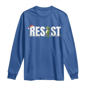 Resist Frog Christmas Long Sleeve Shirt Funny Portland Protest ICE Activist Meme 2025 TS14 Royal Blue Print Your Wear