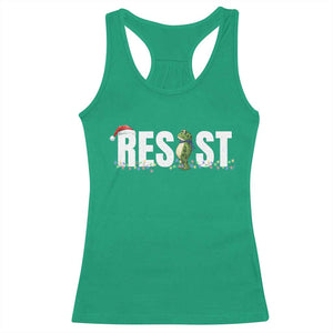 Resist Frog Christmas Racerback Tank Top Funny Portland Protest ICE Activist Meme 2025 TS14 Irish Green Print Your Wear