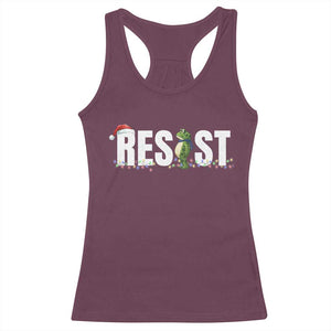 Resist Frog Christmas Racerback Tank Top Funny Portland Protest ICE Activist Meme 2025 TS14 Maroon Print Your Wear