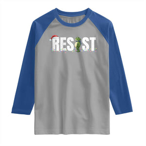 Resist Frog Christmas Raglan Shirt Funny Portland Protest ICE Activist Meme 2025 TS14 Sport Gray Royal Print Your Wear