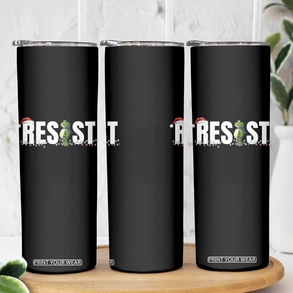 Resist Frog Christmas Skinny Tumbler Funny Portland Protest ICE Activist Meme 2025 TS14 Print Your Wear