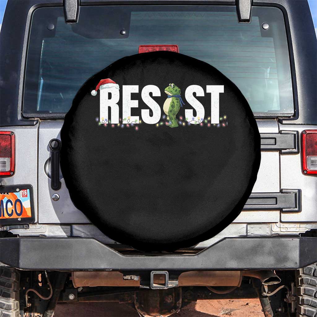 Resist Frog Christmas Spare Tire Cover Funny Portland Protest ICE Activist Meme 2025 TS14 No hole Black Print Your Wear