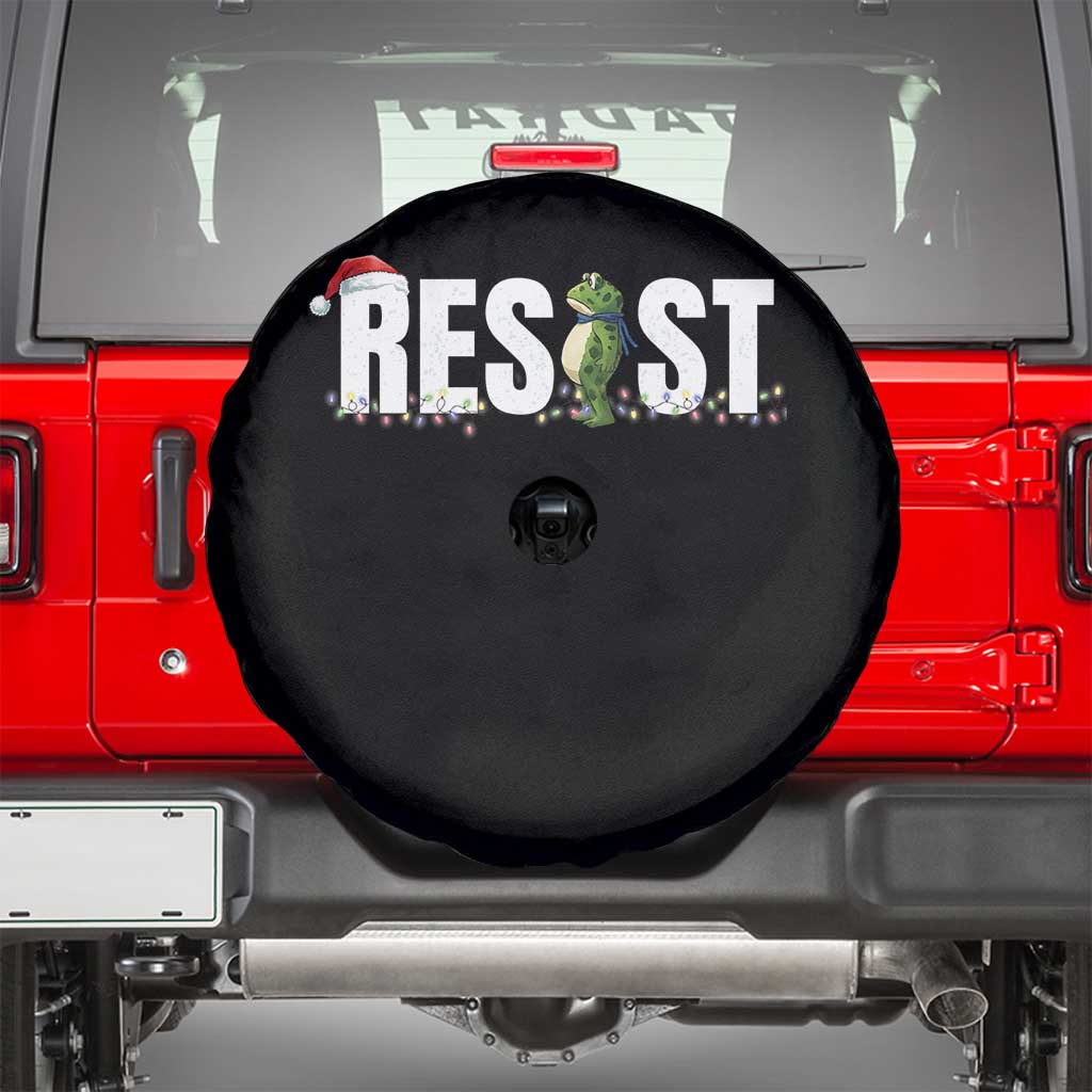 Resist Frog Christmas Spare Tire Cover Funny Portland Protest ICE Activist Meme 2025 TS14 Black Print Your Wear