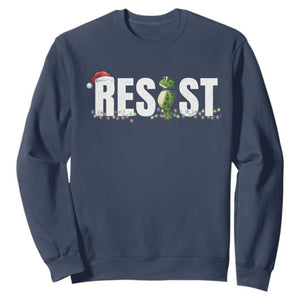 Resist Frog Christmas Sweatshirt Funny Portland Protest ICE Activist Meme 2025 TS14 Navy Print Your Wear