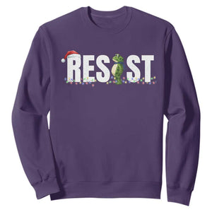 Resist Frog Christmas Sweatshirt Funny Portland Protest ICE Activist Meme 2025 TS14 Purple Print Your Wear