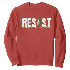 Resist Frog Christmas Sweatshirt Funny Portland Protest ICE Activist Meme 2025 TS14 Red Print Your Wear