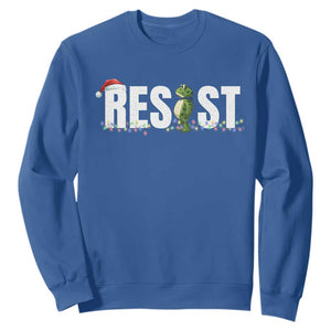 Resist Frog Christmas Sweatshirt Funny Portland Protest ICE Activist Meme 2025 TS14 Royal Blue Print Your Wear