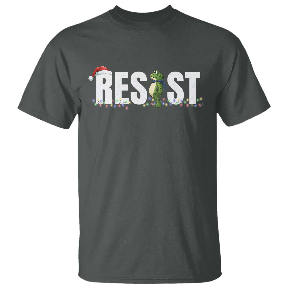 Resist Frog Christmas T Shirt Funny Portland Protest ICE Activist Meme 2025 TS14 Dark Heather Print Your Wear