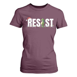 Resist Frog Christmas T Shirt For Women Funny Portland Protest ICE Activist Meme 2025 TS14 Maroon Print Your Wear