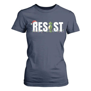 Resist Frog Christmas T Shirt For Women Funny Portland Protest ICE Activist Meme 2025 TS14 Navy Print Your Wear