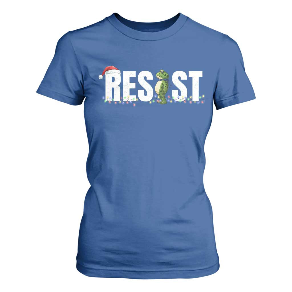 Resist Frog Christmas T Shirt For Women Funny Portland Protest ICE Activist Meme 2025 TS14 Royal Blue Print Your Wear