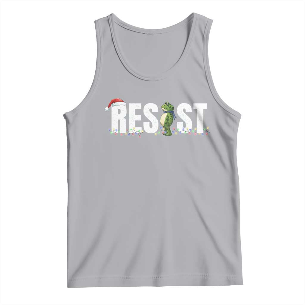 Resist Frog Christmas Tank Top Funny Portland Protest ICE Activist Meme 2025 TS14 Athletic Heather Print Your Wear