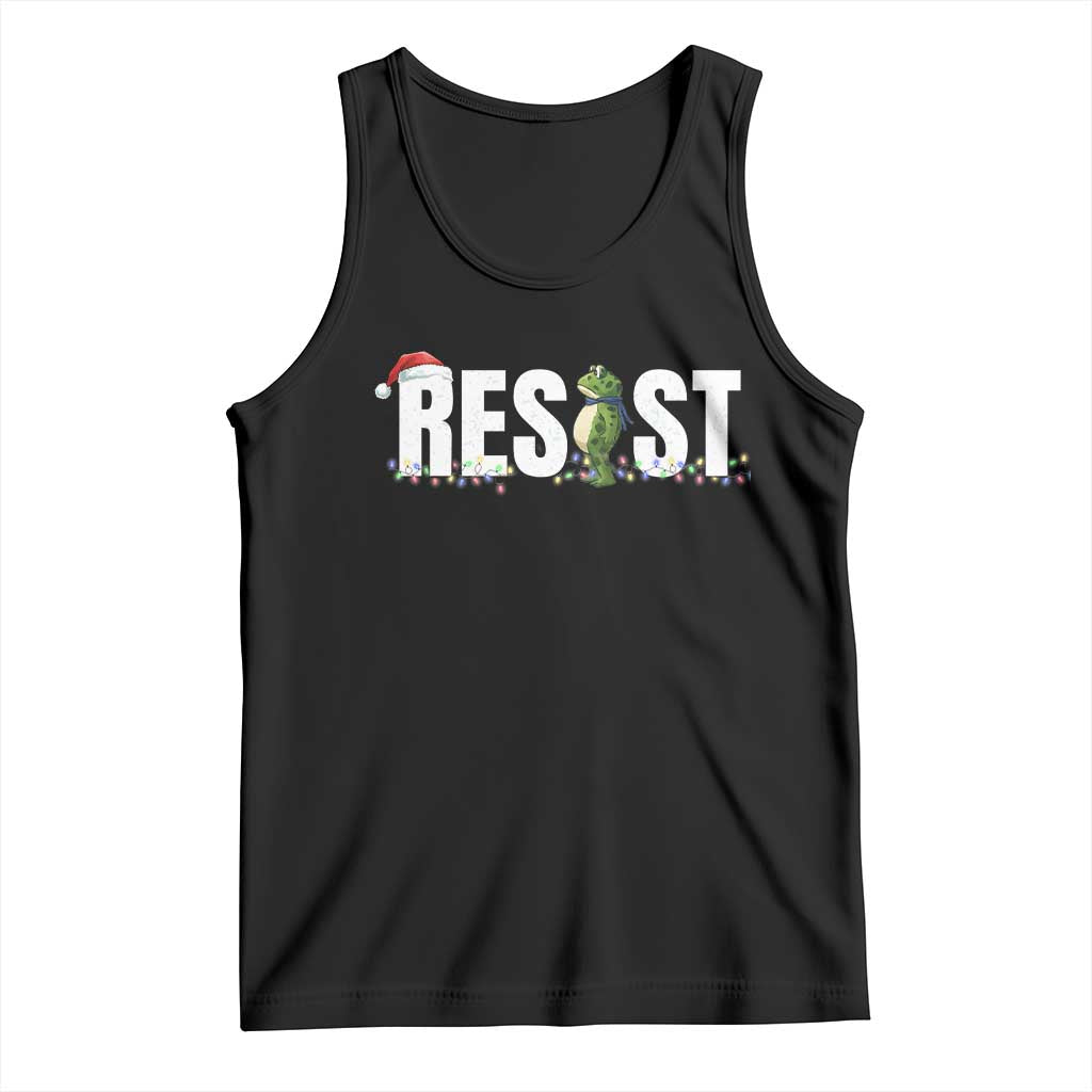 Resist Frog Christmas Tank Top Funny Portland Protest ICE Activist Meme 2025 TS14 Black Print Your Wear