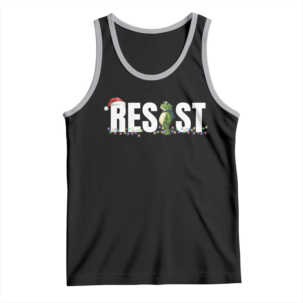 Resist Frog Christmas Tank Top Funny Portland Protest ICE Activist Meme 2025 TS14 Black Athletic Heather Print Your Wear