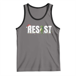 Resist Frog Christmas Tank Top Funny Portland Protest ICE Activist Meme 2025 TS14 Deep Heather Black Print Your Wear