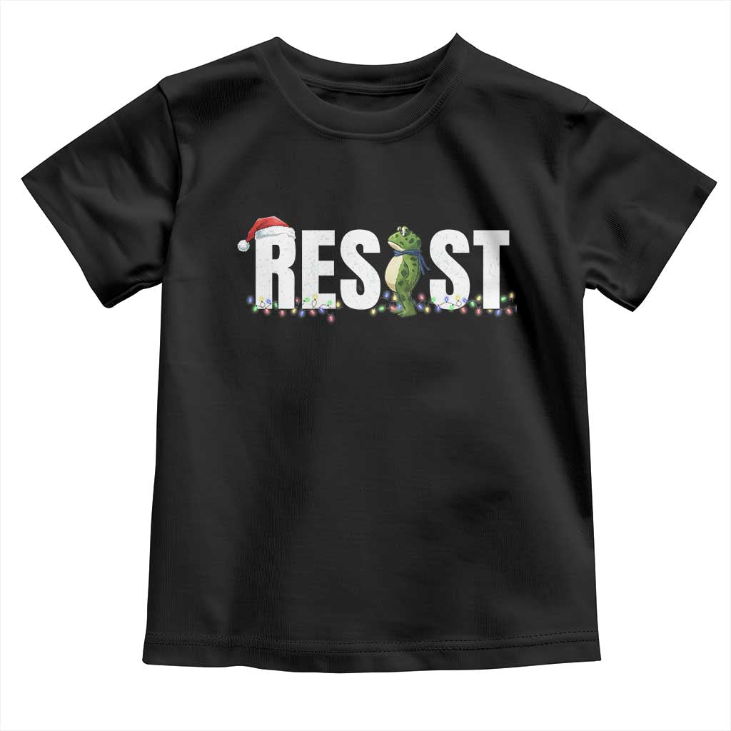 Resist Frog Christmas Toddler T Shirt Funny Portland Protest ICE Activist Meme 2025 - Print Your Wear