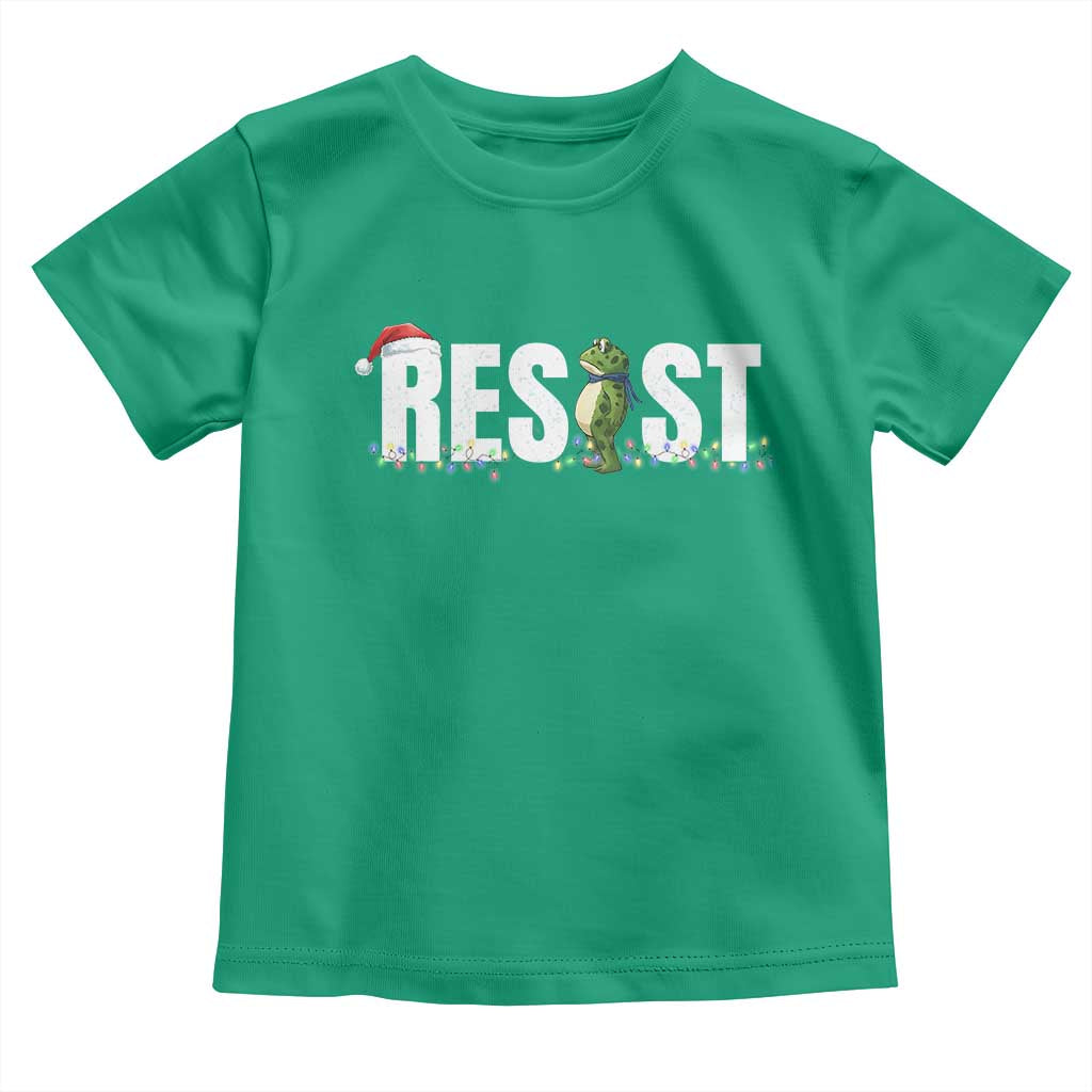 Resist Frog Christmas Toddler T Shirt Funny Portland Protest ICE Activist Meme 2025 TS14 Irish Green Print Your Wear