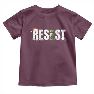 Resist Frog Christmas Toddler T Shirt Funny Portland Protest ICE Activist Meme 2025 TS14 Maroon Print Your Wear