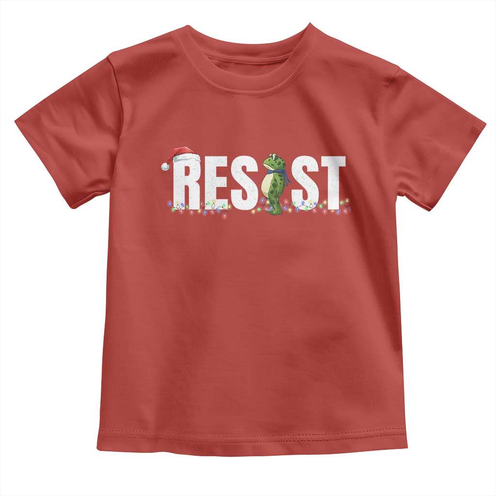 Resist Frog Christmas Toddler T Shirt Funny Portland Protest ICE Activist Meme 2025 TS14 Red Print Your Wear