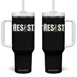 Resist Frog Christmas Tumbler With Handle Funny Portland Protest ICE Activist Meme 2025 - Print Your Wear