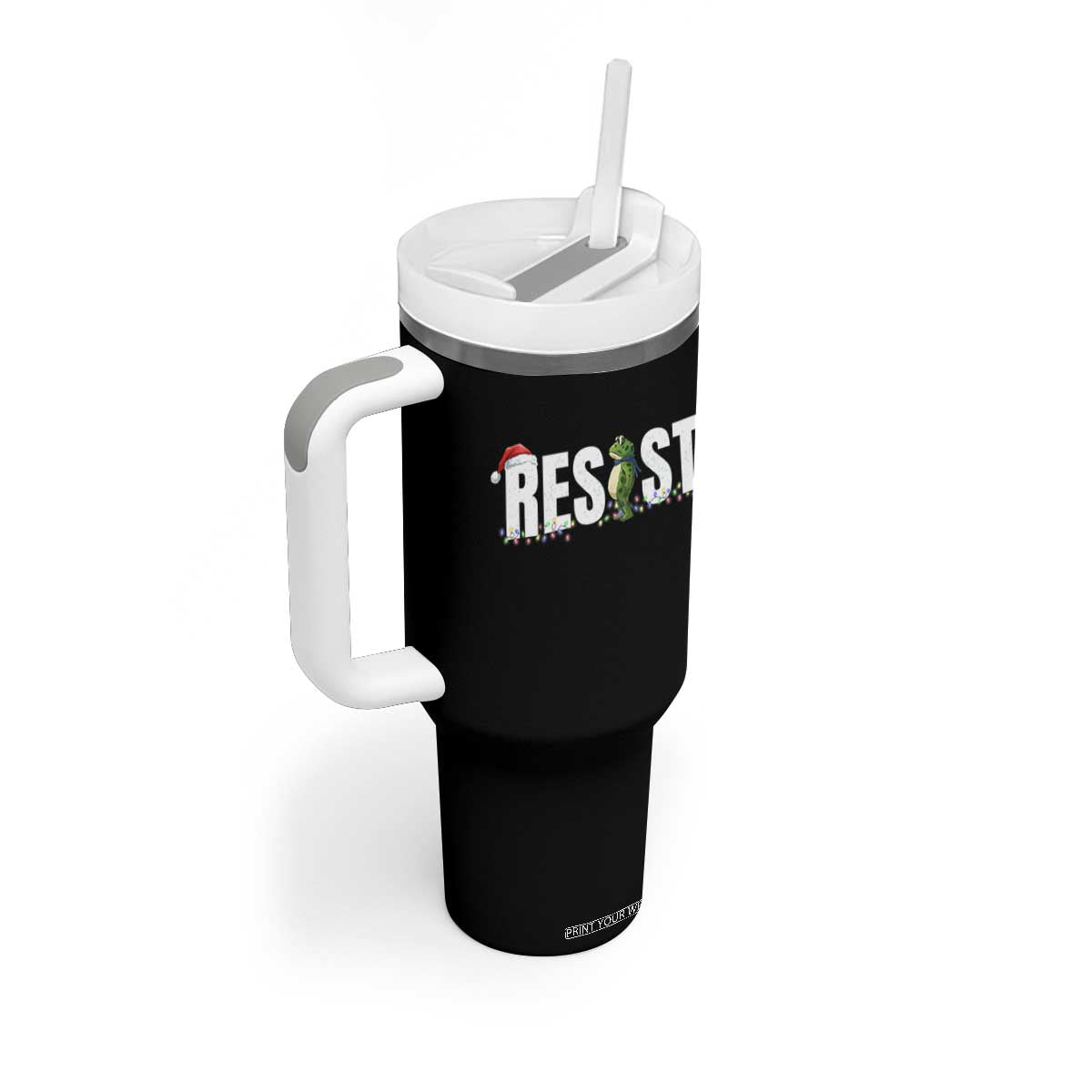 Resist Frog Christmas Tumbler With Handle Funny Portland Protest ICE Activist Meme 2025 TS14 Print Your Wear