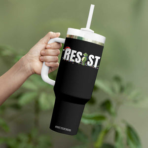 Resist Frog Christmas Tumbler With Handle Funny Portland Protest ICE Activist Meme 2025 - Print Your Wear