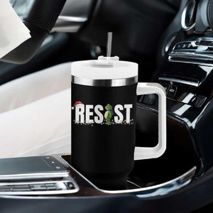 Resist Frog Christmas Tumbler With Handle Funny Portland Protest ICE Activist Meme 2025 - Print Your Wear