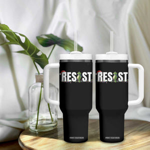 Resist Frog Christmas Tumbler With Handle Funny Portland Protest ICE Activist Meme 2025 - Print Your Wear