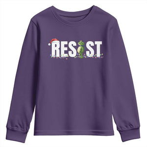 Resist Frog Christmas Youth Sweatshirt Funny Portland Protest ICE Activist Meme 2025 TS14 Purple Print Your Wear