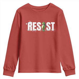 Resist Frog Christmas Youth Sweatshirt Funny Portland Protest ICE Activist Meme 2025 TS14 Red Print Your Wear