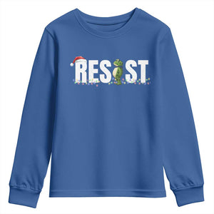 Resist Frog Christmas Youth Sweatshirt Funny Portland Protest ICE Activist Meme 2025 TS14 Royal Blue Print Your Wear